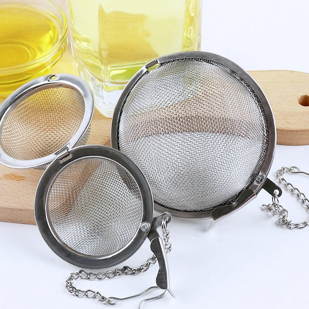 Amdohai 4 Sizes 304 Stainless Steel Round Ball Tea Infuser Mesh Holes
