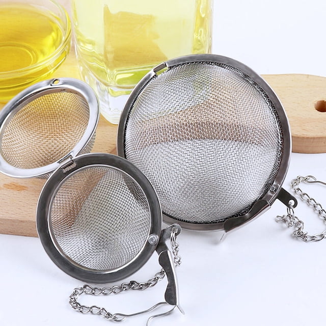 Mistaha 4 Sizes 304 Stainless Steel Round Ball Tea Infuser Mesh Holes Chain Sphere Coffee