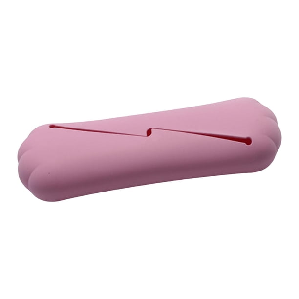 Estuche de silicona para brochas de maquillaje, para viaje, anticaídas Rosa