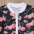thumbnail image 4 of Baby Floral Print Toddler Girls Zip-up Tops + Long Pants  Clothes Set, 4 of 10