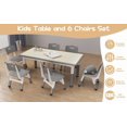 thumbnail image 4 of Kids Table and Chair Set - Height Adjustable Toddler Table and Chair Set with 6 Seats Non-Slip Legs,Children Multi-Activity Table for Ages 2-8 Graffiti Desktop,Family Learning Daily Use Grey, 4 of 7