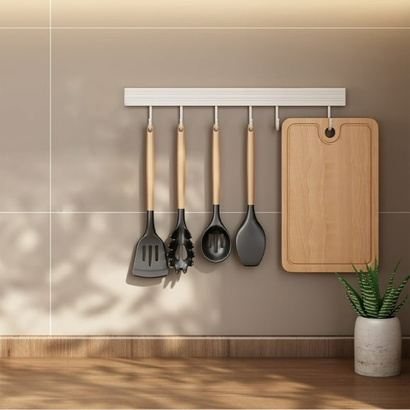 TopLLC Hook Of No-punch Bathroom Wall Space Aluminum Clothes Hats Towels Bathroom Kitchen Hooks Hooks Storage Rack Strong Load-bearing Easy Installation Hooks Storage