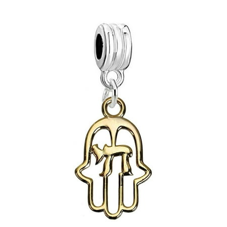 Hamsa Hand Charm - Hamsa Hand Charm Chai Jewish protection from evil charm Fits Pandora Bracelets
