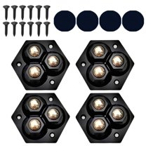 Meottam 4 Sets Self Adhesive Triple Ball Casters, Furniture Sliders, Appliance Wheels Swivel Stainless Paste Universal Wheel, 360 Degree Rotation Sticky Pulley for Kitchen Appliances (Black)