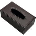 thumbnail image 2 of Elegante funda para caja de pañuelos para el hogar y la oficina, diseño moderno, dispensador rectangular de piel sintética con base magnética para servilletas de pañuelos faciales, marrón, elegante, 2 of 5