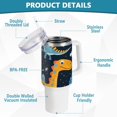 thumbnail image 4 of Dinosaurs in Space 40 oz Tumbler with Handle Insulated&nbsp;Travel Mug&nbsp;Lid Straw Leak Proof Steel Vacuum Water Bottles Glasses Fits in Car Cup Holder, 4 of 7