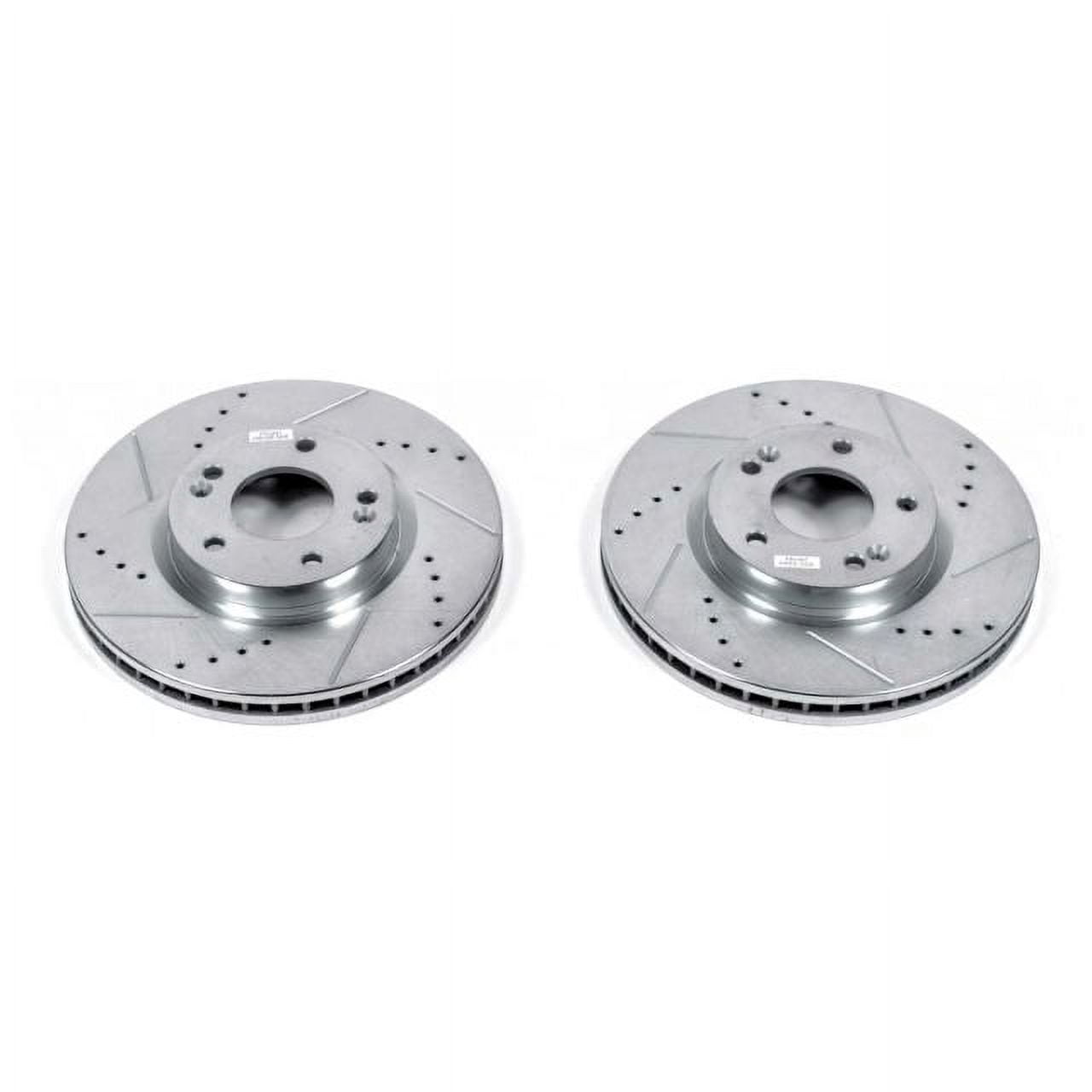 Power Stop Front Pair of Drilled and Slotted Brake Rotors JBR1328XPR Fits 2007 Hyundai Santa Fe