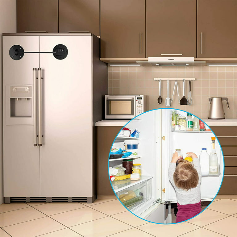 Baby Proofing Refrigerator Fridge Freezer Door Lock Latches for Toddler  Kids, WeGuard Child Safety Cabinet Locks Kitchen Safety Guard No Drill, Gray