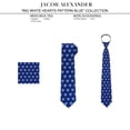 thumbnail image 6 of Jacob Alexander Happy Valentine's Day Big White Hearts Pattern Extra Long Neck Tie for Big and Tall Men - Blue, 6 of 7