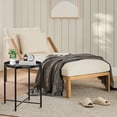 thumbnail image 6 of Cerbior Metal Tray End Table, Round Accent Coffee Side Table, Anti-Rust and Waterproof Outdoor Small Side Table, Indoor Modern Sofa Side Table Bedside Table for Living Room Bedroom Balcony (Black), 6 of 10