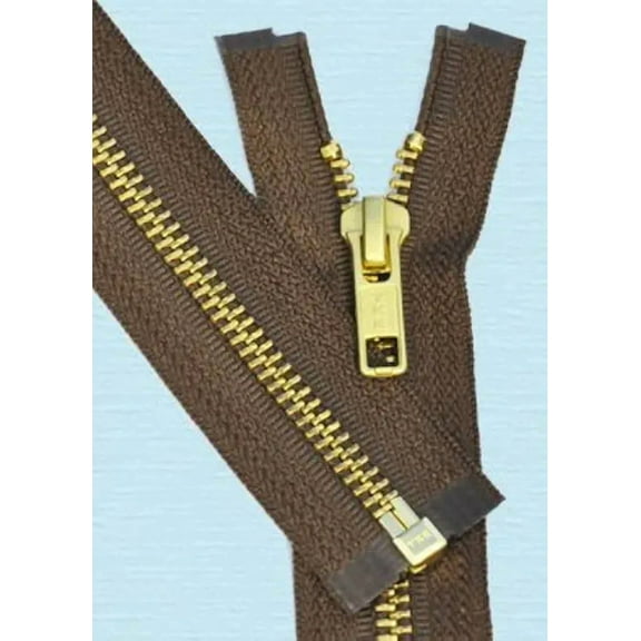26" Medium Weight Jacket Zipper YKK #5 Brass ~ Separating ~ 568 Lite Brown (1 Zipper/Pack)