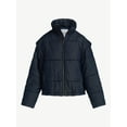 thumbnail image 6 of Free Assembly Women's and Women's Plus Short Denim Puffer Jacket, Sizes XS-4X, 6 of 6