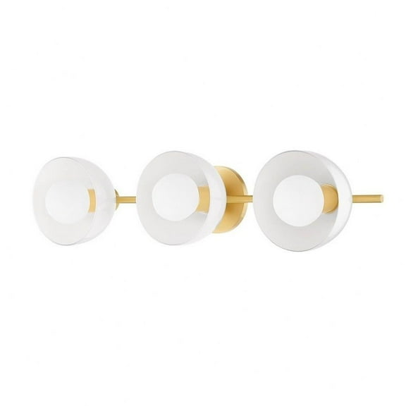 3 Light Bathroom Light Fixture-6.25 inches Tall and 26 inches Wide-Aged Brass Finish Bailey Street Home 735-Bel-4955951