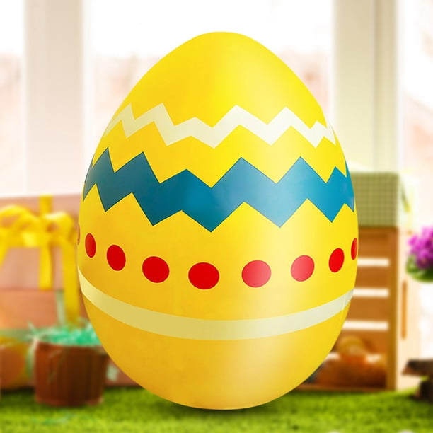Huevos De Pascua Inflables Huevo de Pascua coloridos adornos de Pascua de 3 pies para fiesta de vacaciones de Pascua (raya)