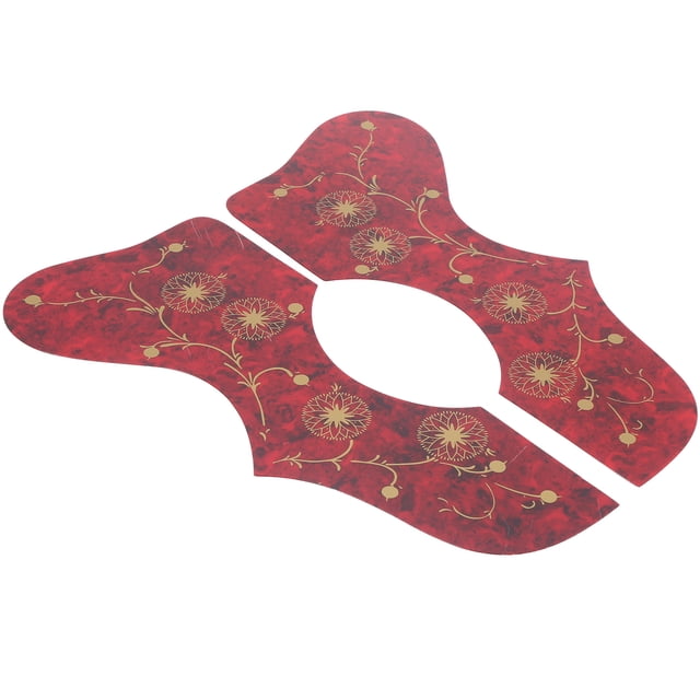 Hard Plastic Pickguard, 2Pcs Forehand And Backhand Guitar Guard Guitar Protection Plate For Acoustic White,Red,Brown,Black