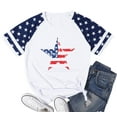 thumbnail image 6 of VILOVE Women American Flag T-Shirt Patriotic Shirts Veteran Shirt Raglan Short Sleeve Stars Stripes Top Tees, 6 of 7