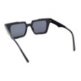 thumbnail image 4 of Womens Old Fashion Retro Horn Rim Plastic Rectangular Sunglasses All Black, 4 of 4