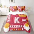 thumbnail image 2 of Homewish Personalized Initial K 7 Pieces Bedding Comforter Set For Female Men Adults,Blue White Full Bedding Set Lightweight,Geometric Honeycomb Hexagon Fitted Sheet Flat Sheet,Ultra Soft Home Decor, 2 of 8