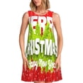 thumbnail image 1 of Easygdp Merry Christmas para Vestido Transpirable de Mujer, Vestido Suelto de Manga Corta con Pliegues y Bolsillos para el Verano, 1 of 7
