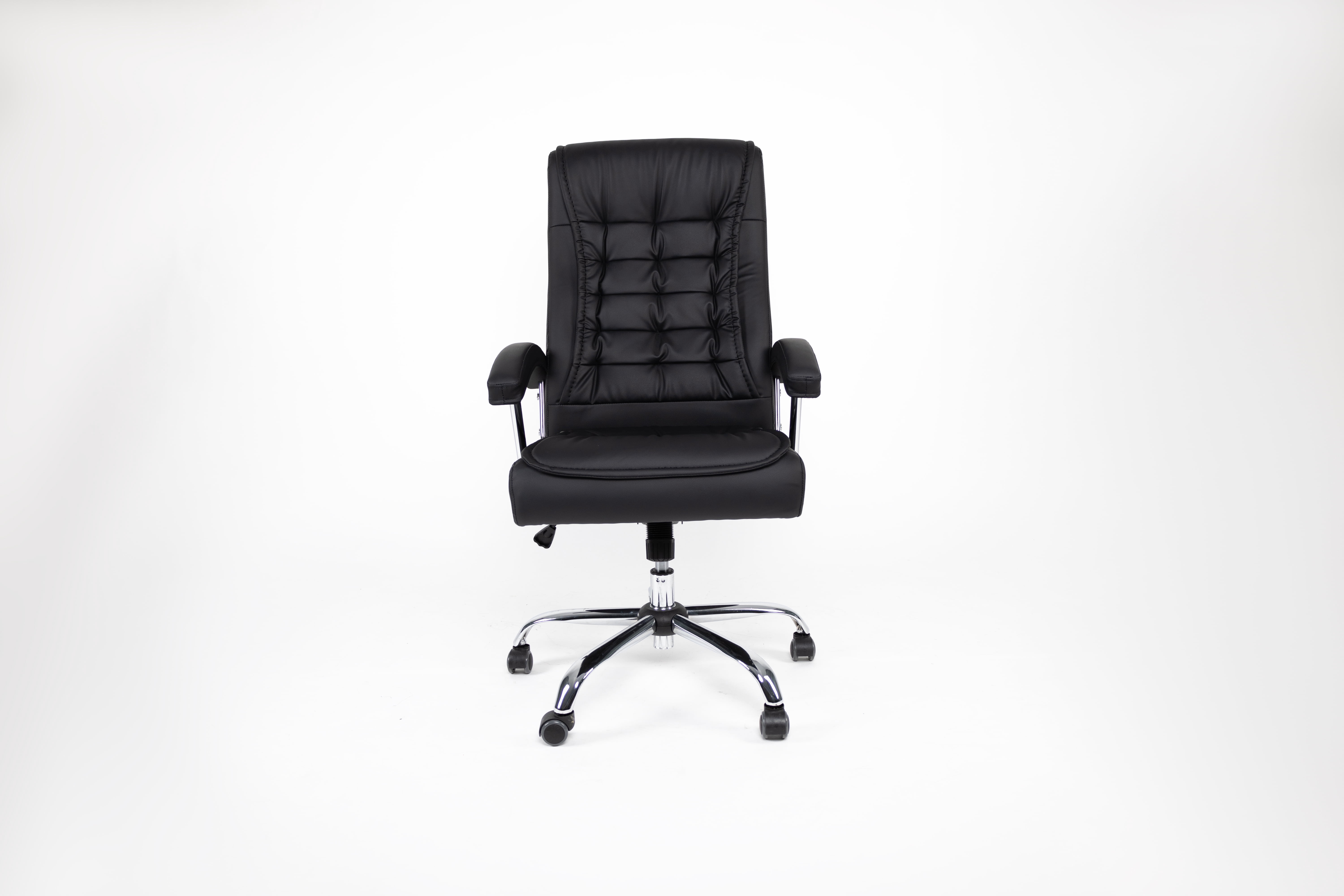 AISWORD High Back Executive Office Chair,PU Leather Ergonomic Computer Desk Chair with Spring Cushion,Chrome Armrests,Swivel Casters for Home Office,Black