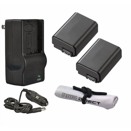 Sony Cyber-shot DSC-RX10 II High Capacity Batteries (2 Units) + AC/DC Travel Charger + Microfiber Cleaning Cloth