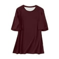 thumbnail image 4 of Conairie Short Sleeve Shirts for Womens Casual Loose Crew Neck Tunic Tops Solid Trendy Lightweight Basic Work Tee Vacation Clothes M, 4 of 4