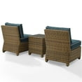 thumbnail image 4 of Afuera Living 3-Piece Wicker / Rattan & Fabric Outdoor Chair Set in Navy/Brown, 4 of 13