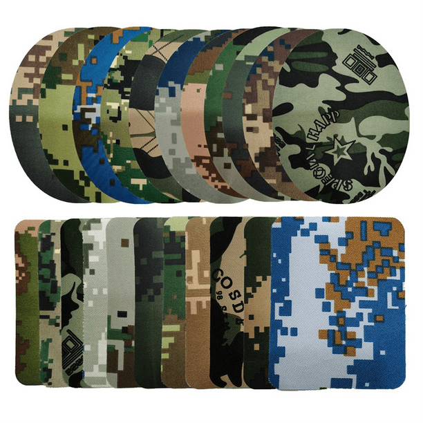22 Parches de Camuflaje, Parches Termoadhesivos, Apliques, Parches de Reparación de Ropa para Chaquetas, Jeans, Sombreros, Bolsos, Decoraciones
