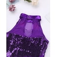 thumbnail image 4 of Haitryli Kids Girls Sequins Ballet Hip-Hop Latin Jazz Dance Tutu Dress Leotard Stage Performance Costume Purple 5, 4 of 6