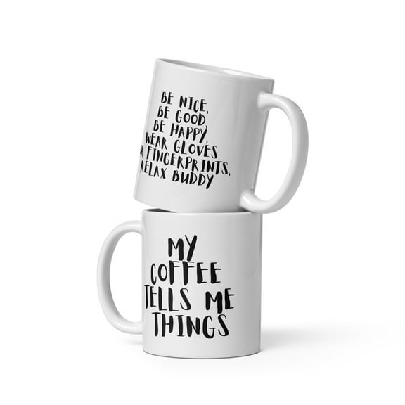 NUKD Fingerprints Funny White Mug (11 oz)