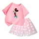 thumbnail image 4 of Conjunto de 2 piezas de camiseta de algodón para niños de Mickey de Disney, falda tutú de princesa de ballet esponjosa, falda de encaje para fiesta de cumpleaños de niña, 4 of 5