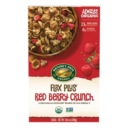 Nature's Path Organic Breakfast Cereal, Flax Plus Red Berry Crunch, 10.6oz Box