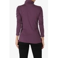 thumbnail image 2 of TheMogan Women's PLUS Essential Soft Jersey Ruched Turtle Neck Long Sleeve Slim Fit Top, 2 of 7