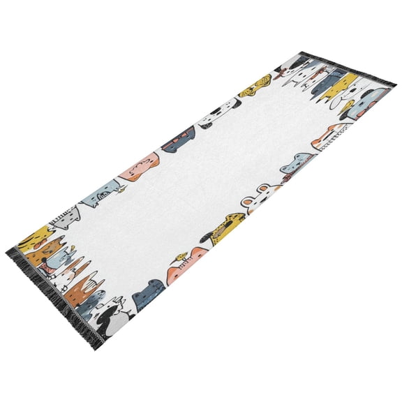 Vintage Modern Runner Rug,Non Slip Machine Washable 72"x23.5" Polyester Material Pet-Friendly Durable,Applicable to Entryway Rug Living Room Rug Nordic Style Design