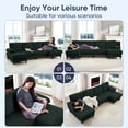 thumbnail image 3 of ZAFLY U Shaped Sectional Sofas with Double Chaise for Living Room, Green, 3 of 11