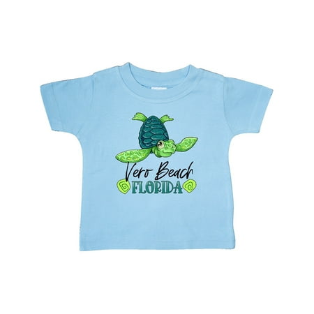 

Inktastic Vero Beach Florida Happy Sea Turtle Gift Baby Boy or Baby Girl T-Shirt