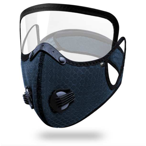 Máscara kn95 máscara con lente protectora adecuada para montar hacer ejercicio a prueba de polvo