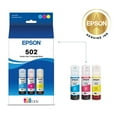 thumbnail image 3 of Epson 502 EcoTank Ink Ultra-high Capacity Bottle Color Combo Pack Works with ET-2750, ET-2850, ET-2980, ET-2988, ET-3750, ET-3760, ET-3850, ET-4850, and other select EcoTank models, 3 of 9