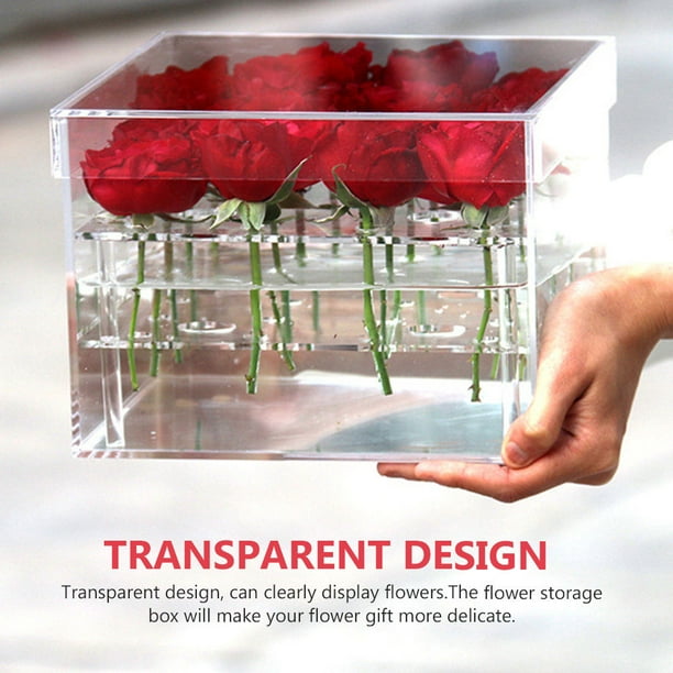 Hytrove Caja De Acrílica Transparente Para Embalaje Y Presentación De Ramos Y Regalos Especiales