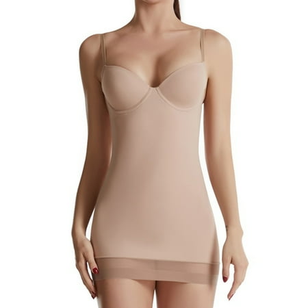 APEXFWDT Body Shaper For Women Under Dress One Piece Full Slip Tummy Control Shapewear Dress Body Shaper Seamless Lingerie