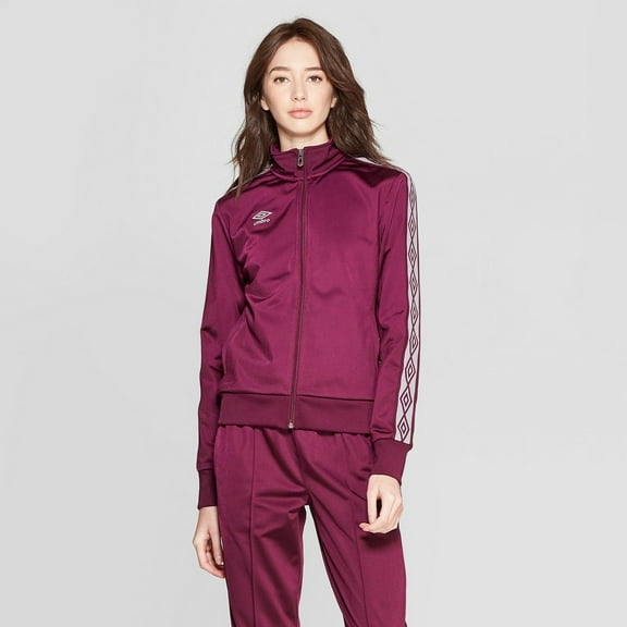Umbro Women's Track Jacket - Purple Beet/Gray - Purple Beet/Gray -(Medium)