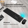 thumbnail image 2 of Kit Teclado y Mouse ACTECK CREATOR SILENT PRO MK474 Inalambrico USB-A Negro AC-943505 comodo y compacto, 2 of 6