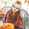 thumbnail image 2 of 10 mascarillas de gato pintadas a mano, para niños, para guardería, Halloween, cosplay (blancas), 2 of 7