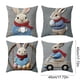 thumbnail image 3 of CaiYueKe 4 Pcs Easter Pillow Covers Set of 4, Decorative Throw Pillowcases for Couch Sofa Living Room, Spring Holiday Home Decor Accent Cushion Covers, Farmhouse Floral Bunny Rabbit and Egg Design, 3 of 6