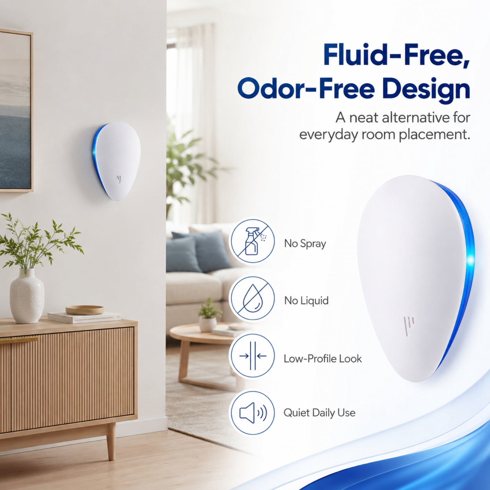 Petzly Pest Control Bed Bugs, Petzly Pest Control Plug In, Fluidic Multi-frequency Acoustic Rotation Technology with Single-Room Coverage, Pet-Frequency Isolation, Ideal for Indoor