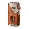 thumbnail image 2 of Torch Lighter, Refillable Butane Lighter, Cigars Lighter with Cigars Cutter V Cut, Torch Lighter with Cigars Punch Cigars Accessories, Portable and Multi-functional Four-flame Lighter, 2 of 5