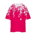 thumbnail image 4 of Shorts pour Femmes, Chemises pour Femmes, Mode Femmes Dames Décontractée Courte à Manches Courtes Imprimée Chemise Ample Blouse Haut, 4 of 5
