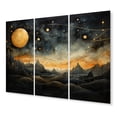 thumbnail image 2 of Designart "Yellow Black Universal Wonders Cosmic Marvels" Space Planet Metal Wall Décor Set, 2 of 5