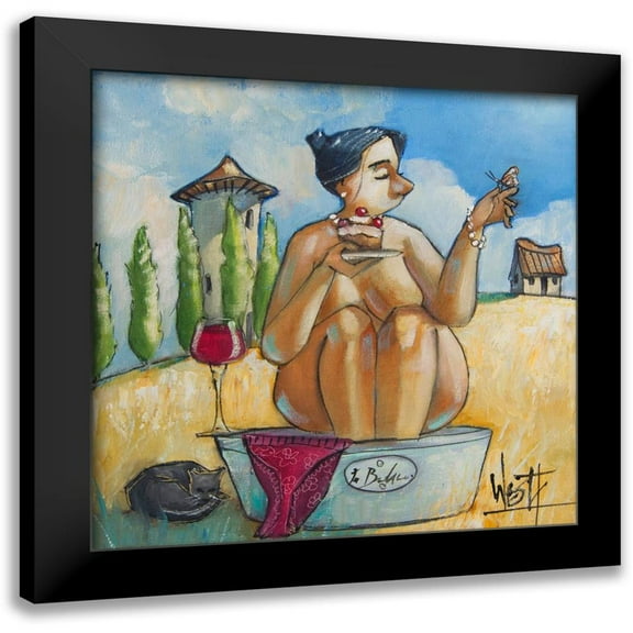 West, Ronald 12x12 Black Modern Framed Museum Art Print Titled - Me Time IV