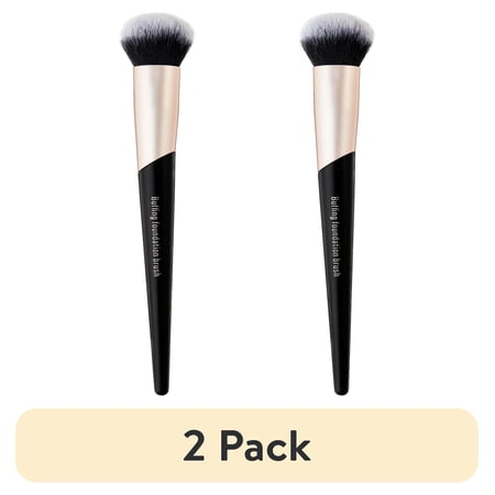 (2 pack) Walmart Buffing Foundation Makeup & Cosmetic Brush for Smooth & Even Complexion Black 1 Count